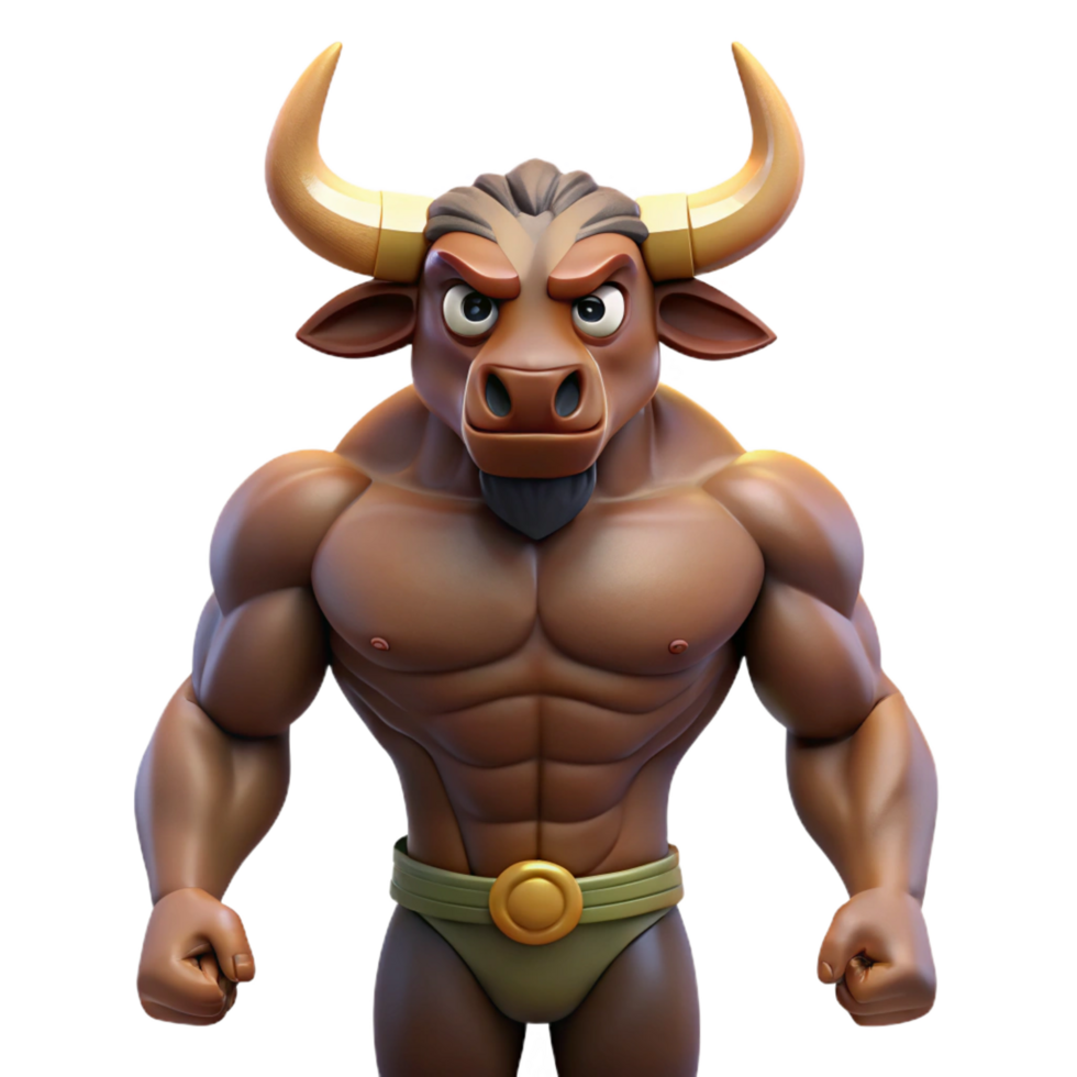 impressive abstract Minotaur, mythical creature, half bull half man, detailed png