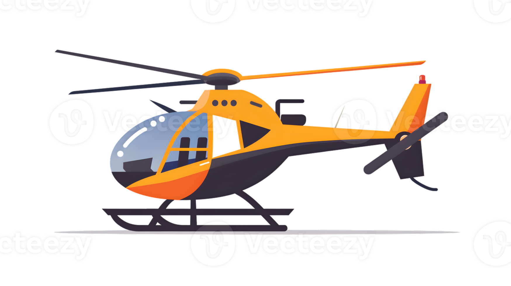A vibrant helicopter in flight showcasing its sleek design and vivid colors for rescue transp png