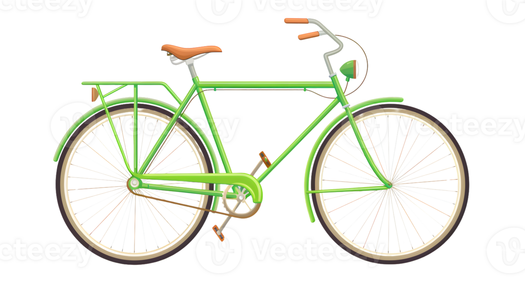 A vibrant green bicycle with classic design perfect for ecofriendly transportation and leisur png