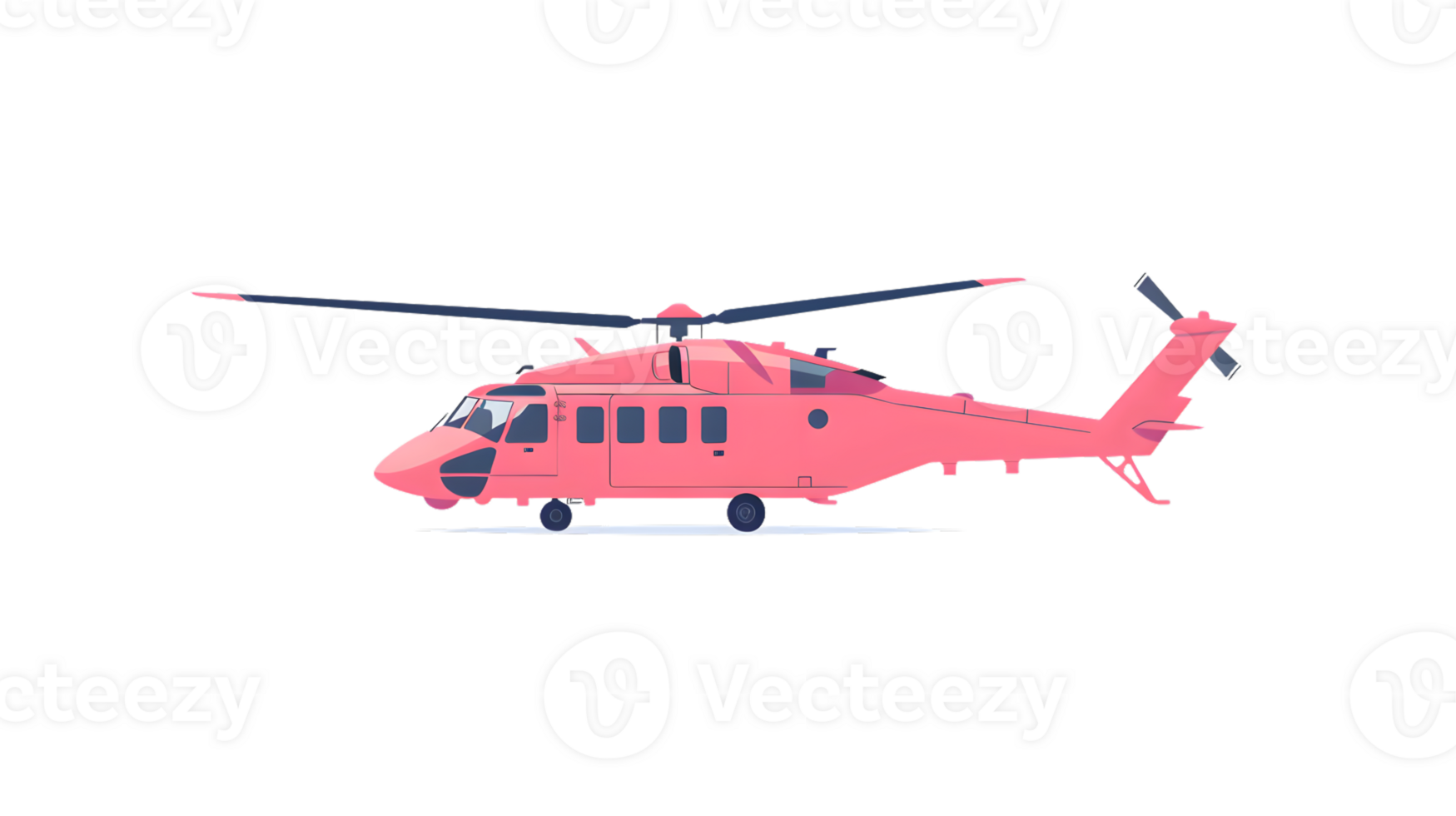 A vibrant pink helicopter with sleek design perfect for rescue missions and aerial photography png
