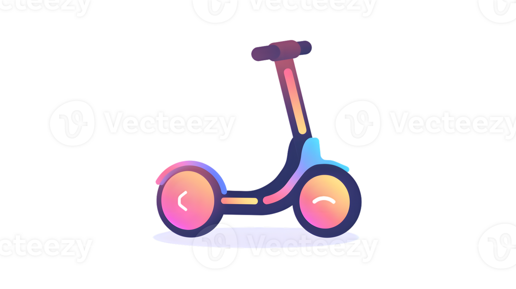 A vibrant modern scooter with gradient colors and playful design elements png