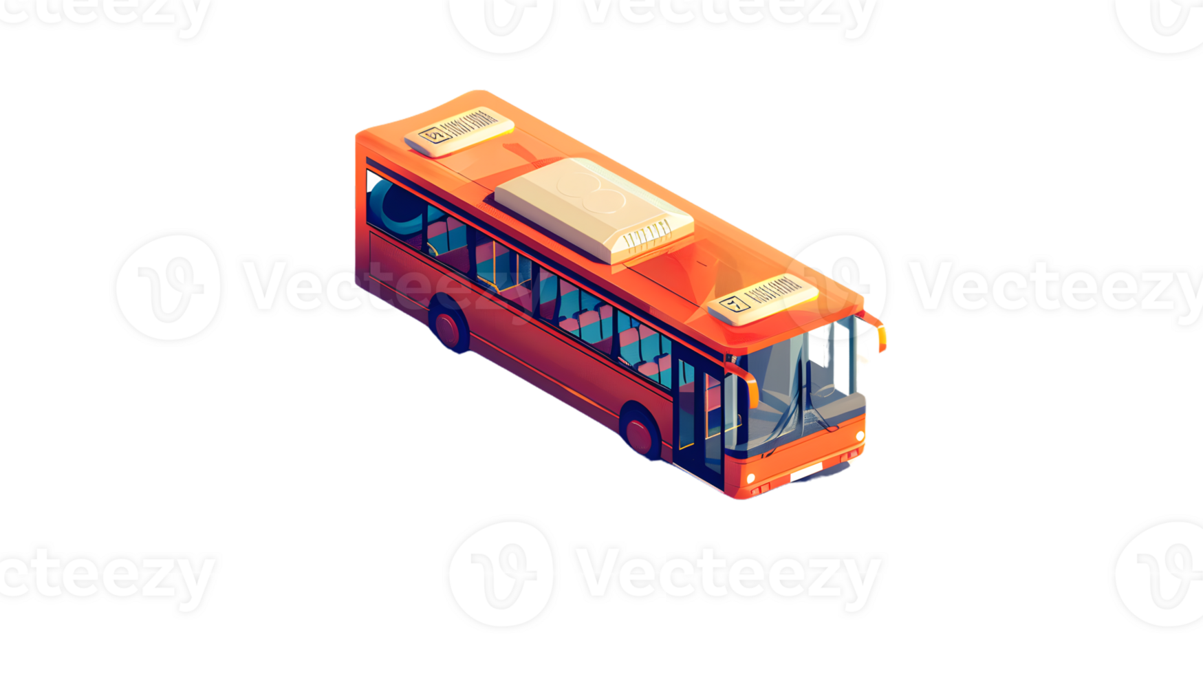 A vibrant public transportation bus with a sleek design perfect for urban mobility and citysca png