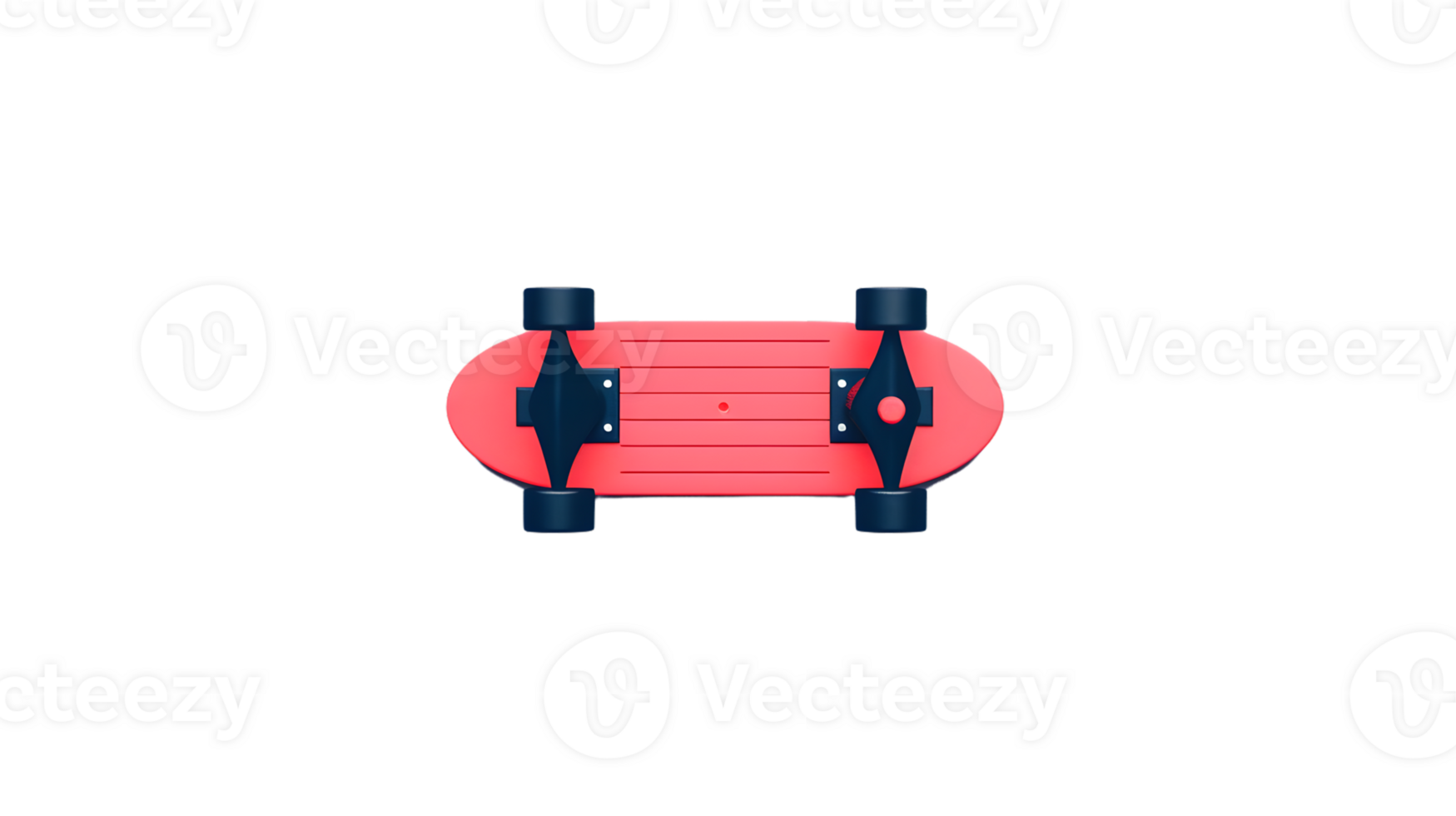 A vibrant red skateboard with black trucks and wheels perfect for sports enthusiasts and desig png