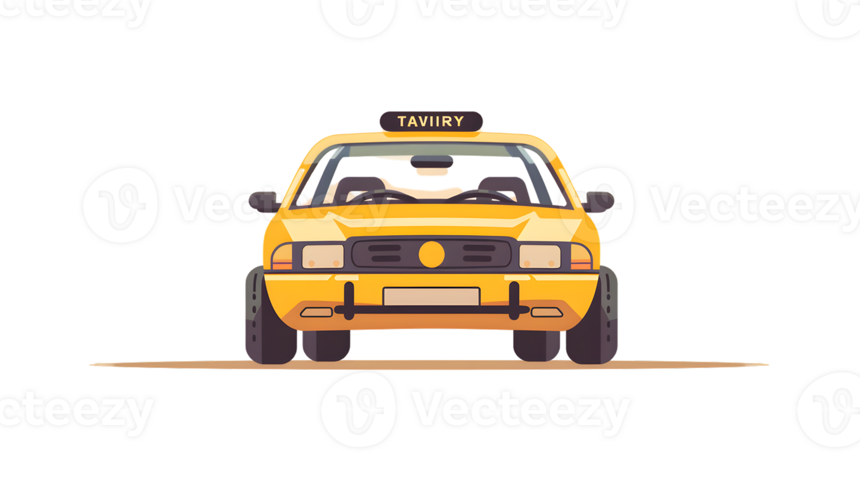 A vibrant yellow taxi cab with a roof sign ideal for urban transportation and cityscape design png