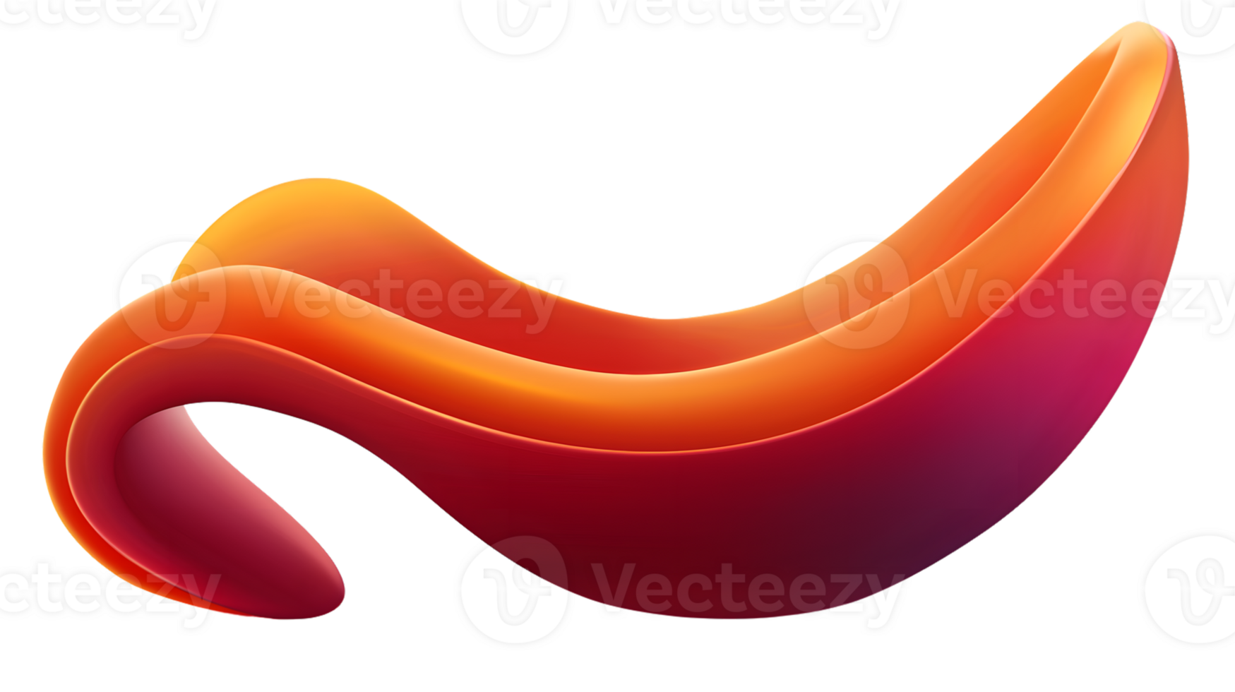 Abstract Gradient Ribbon Sculpture in Vibrant Orange and Red Tones Modern Art Design for Creat png