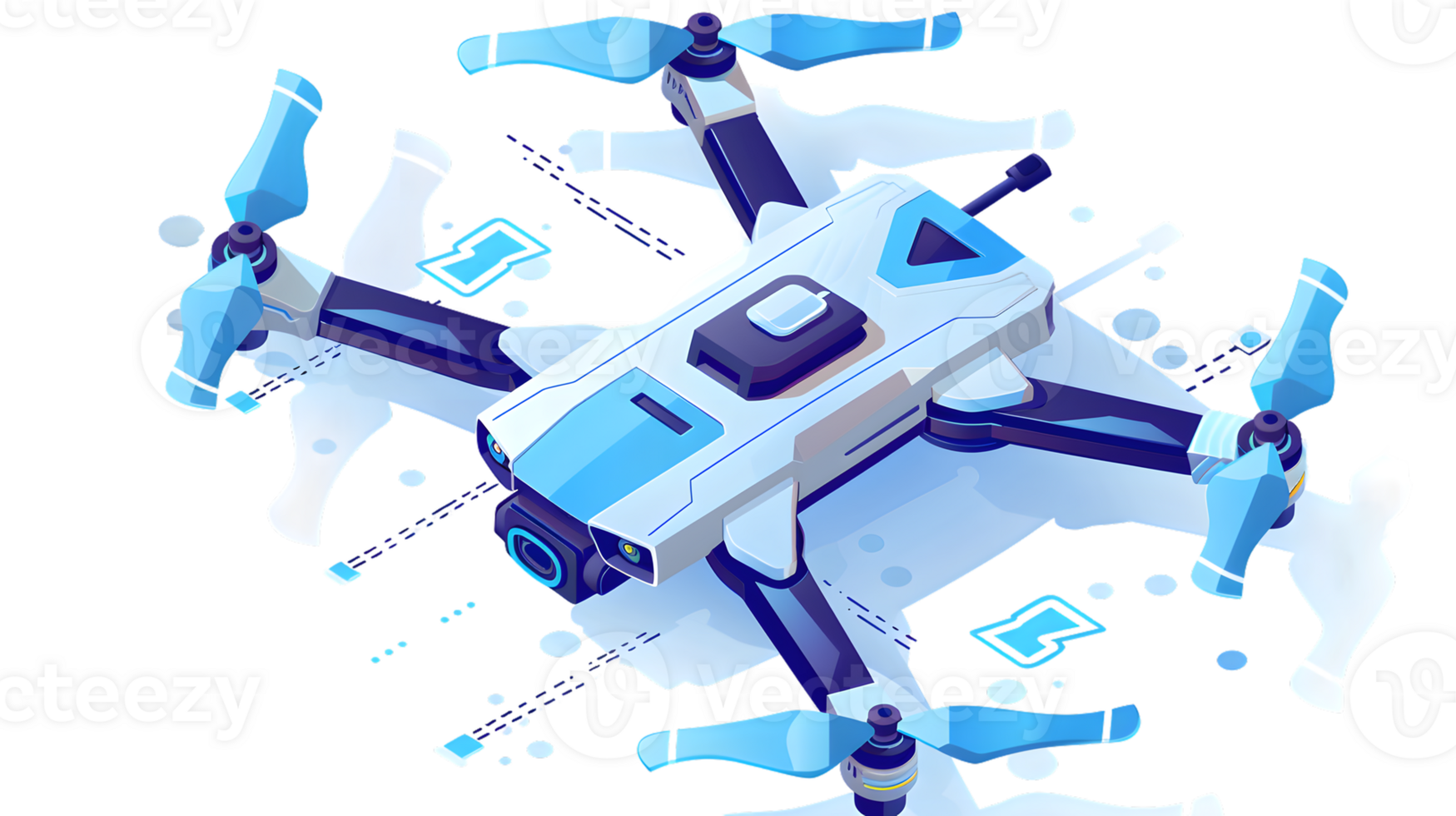Advanced Drone with Rotating Propellers and HighTech Features for Aerial Photography and Surve png