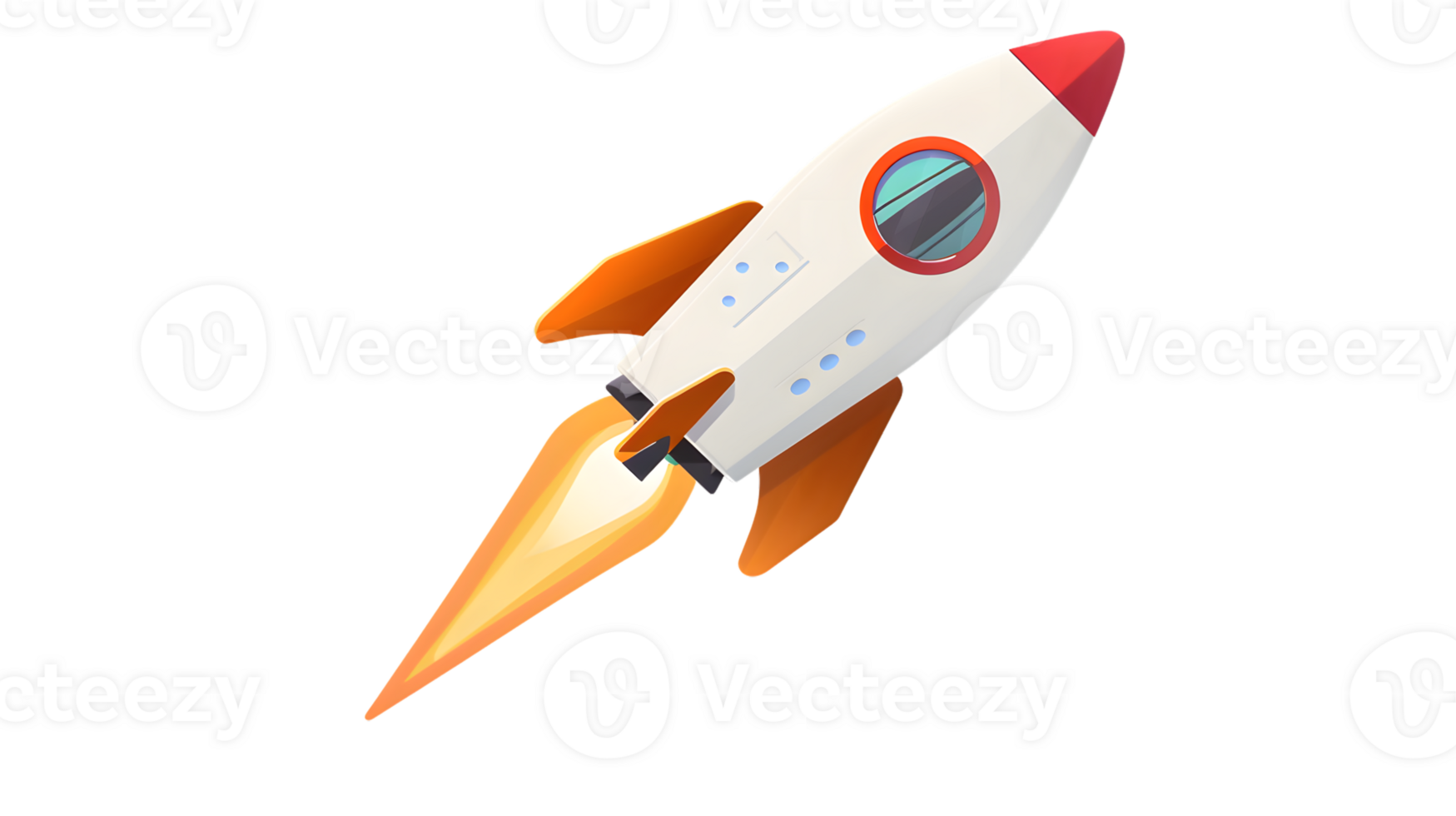Cartoon Rocket Ship Launching Spacecraft Blast Off Innovation Startup Success Technology I png