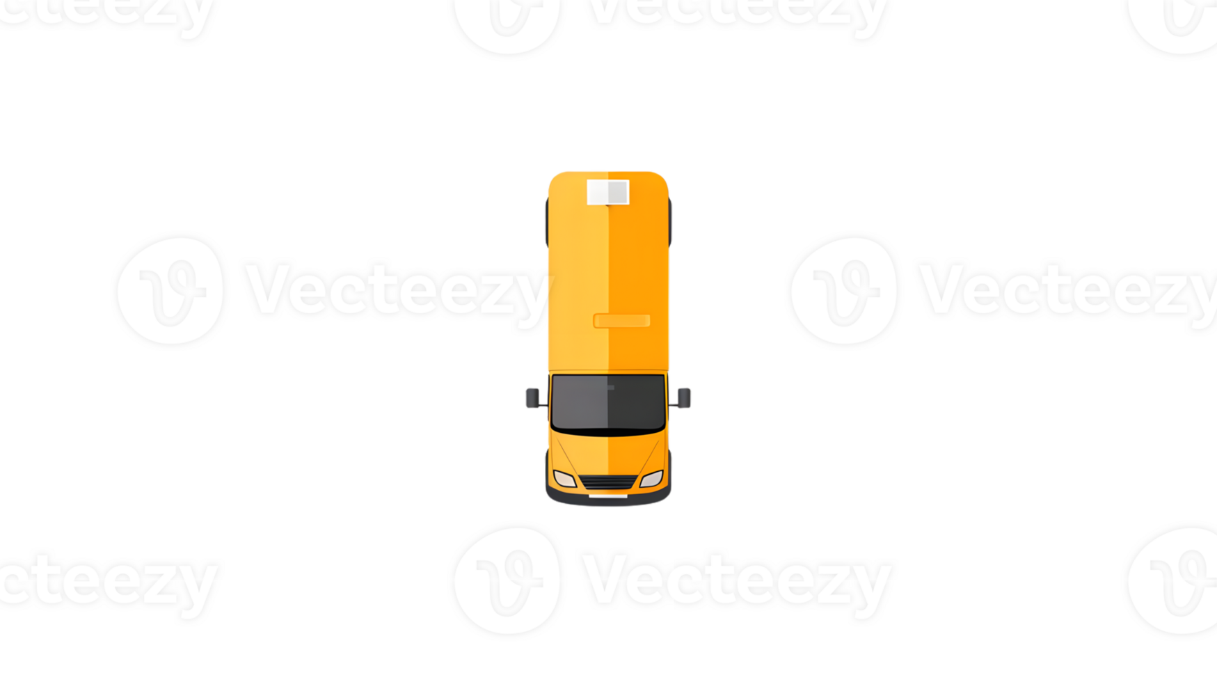 Front View of a Modern Delivery Van on Transparent Background png