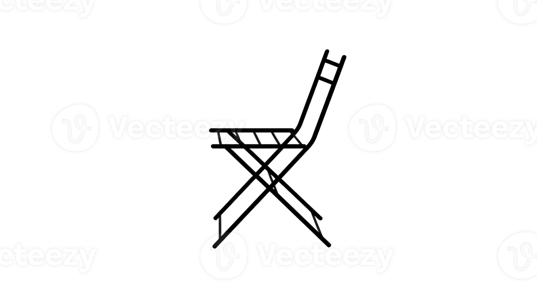 Minimalist Line Art of a Folding Chair Simple Elegant Design for Creative Projects and Decor a png