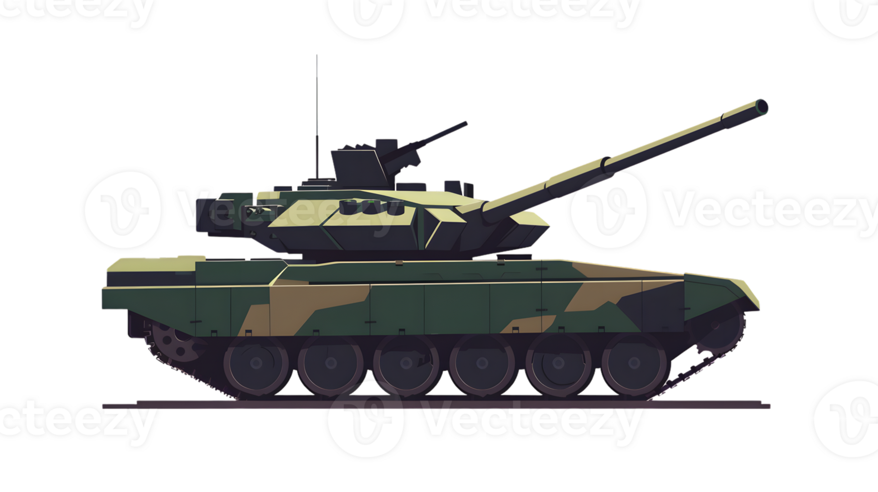 Military Vehicle with Camouflage Pattern and Long Barrel Cannon Tactical Army Equipment Moder png
