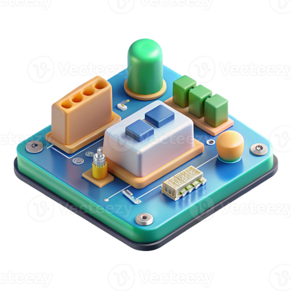 wonderful traditional Printed circuit board with components 4K png