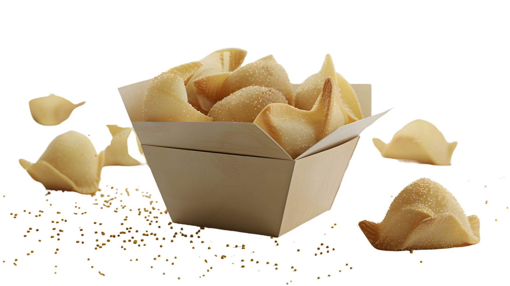 Fortune Cookies in a Takeout Box A Festive and Appetizing Display for Celebrations and Events png