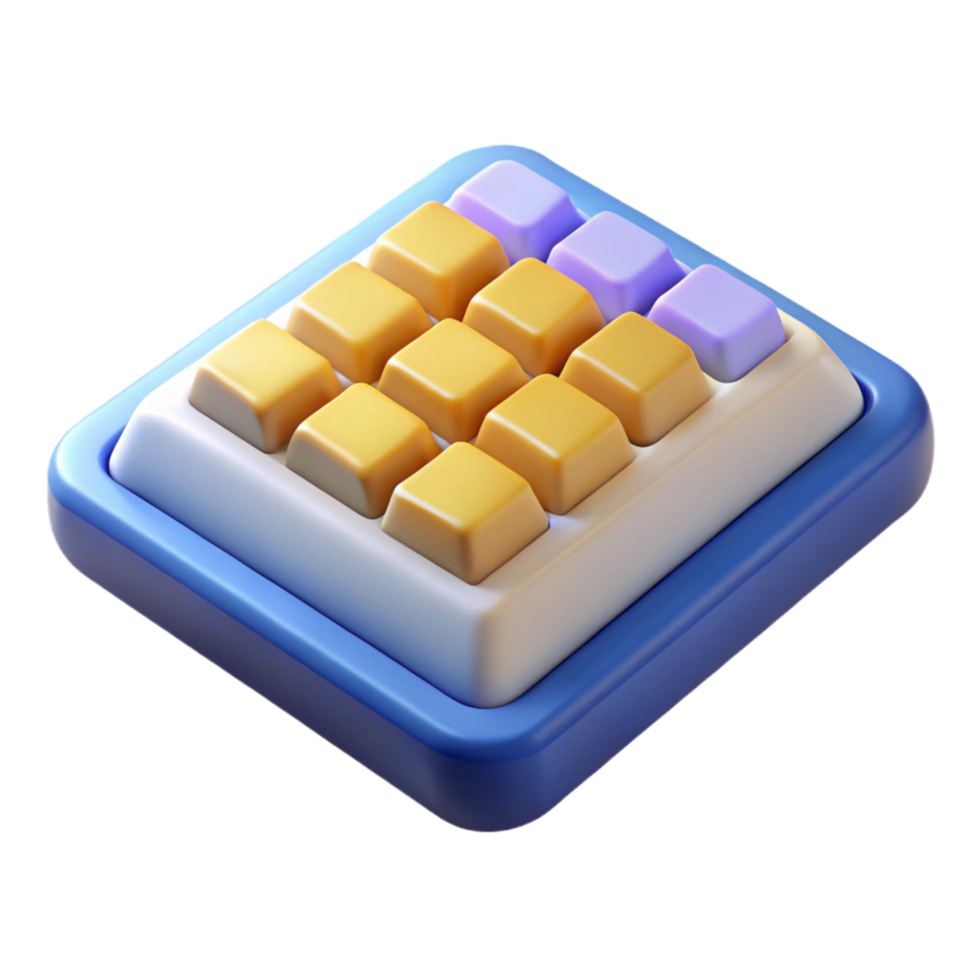 serene contemporary Keyboard with numeric keypad, premium png