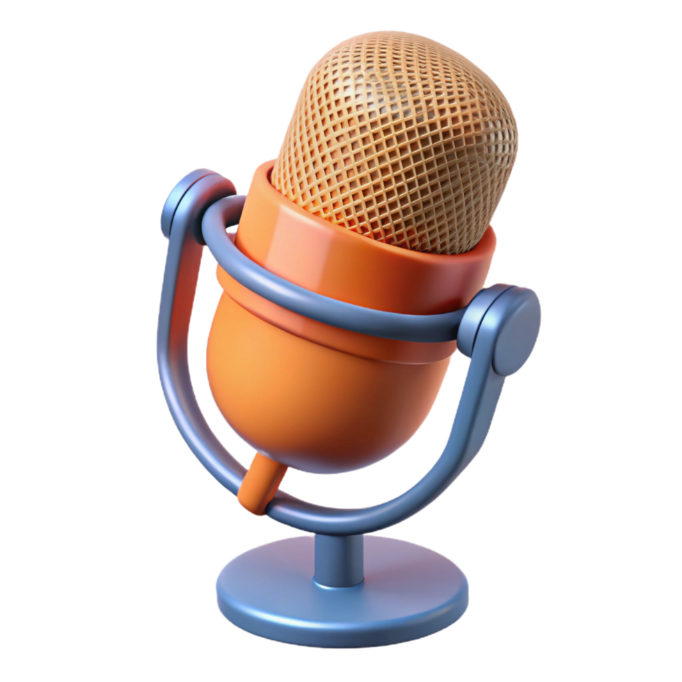 vibrant minimalist Microphone with pop filter, authentic png