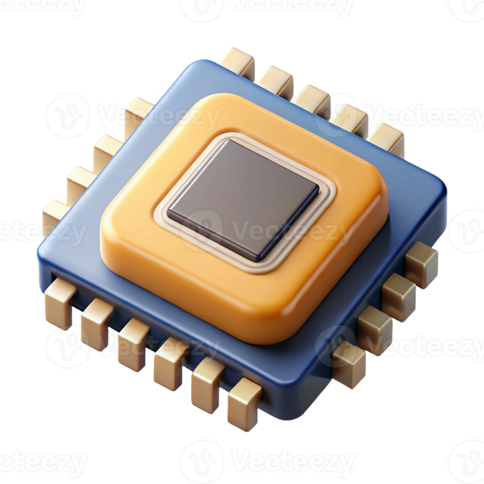 stunning modern Microchip with integrated circuit, original png