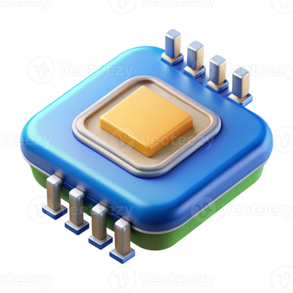 magnificent classic Microchip with integrated circuit, high resolution png