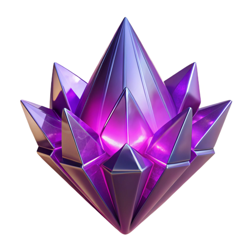 serene rustic Alien crystal, glowing purple, intricate facets genuine png