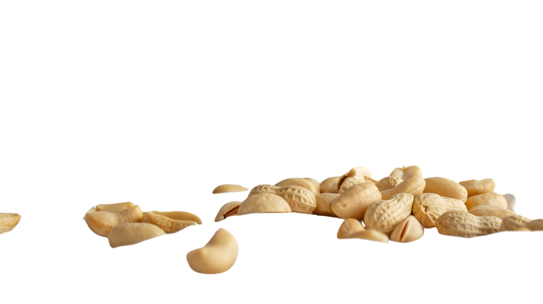 Heap of Freshly Shelled Nuts on a Black Background Ideal for Culinary and Health Food Themes png