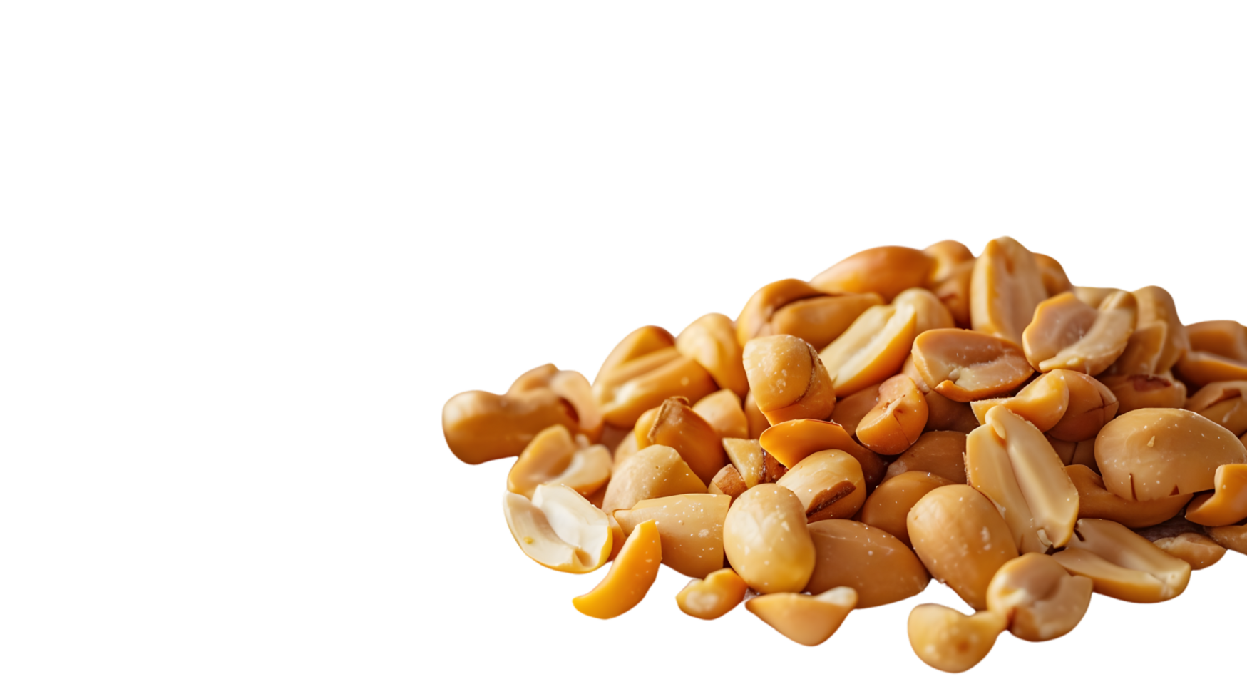 Heap of Roasted Nuts Isolated on Black Background for Culinary and Snack Photography png