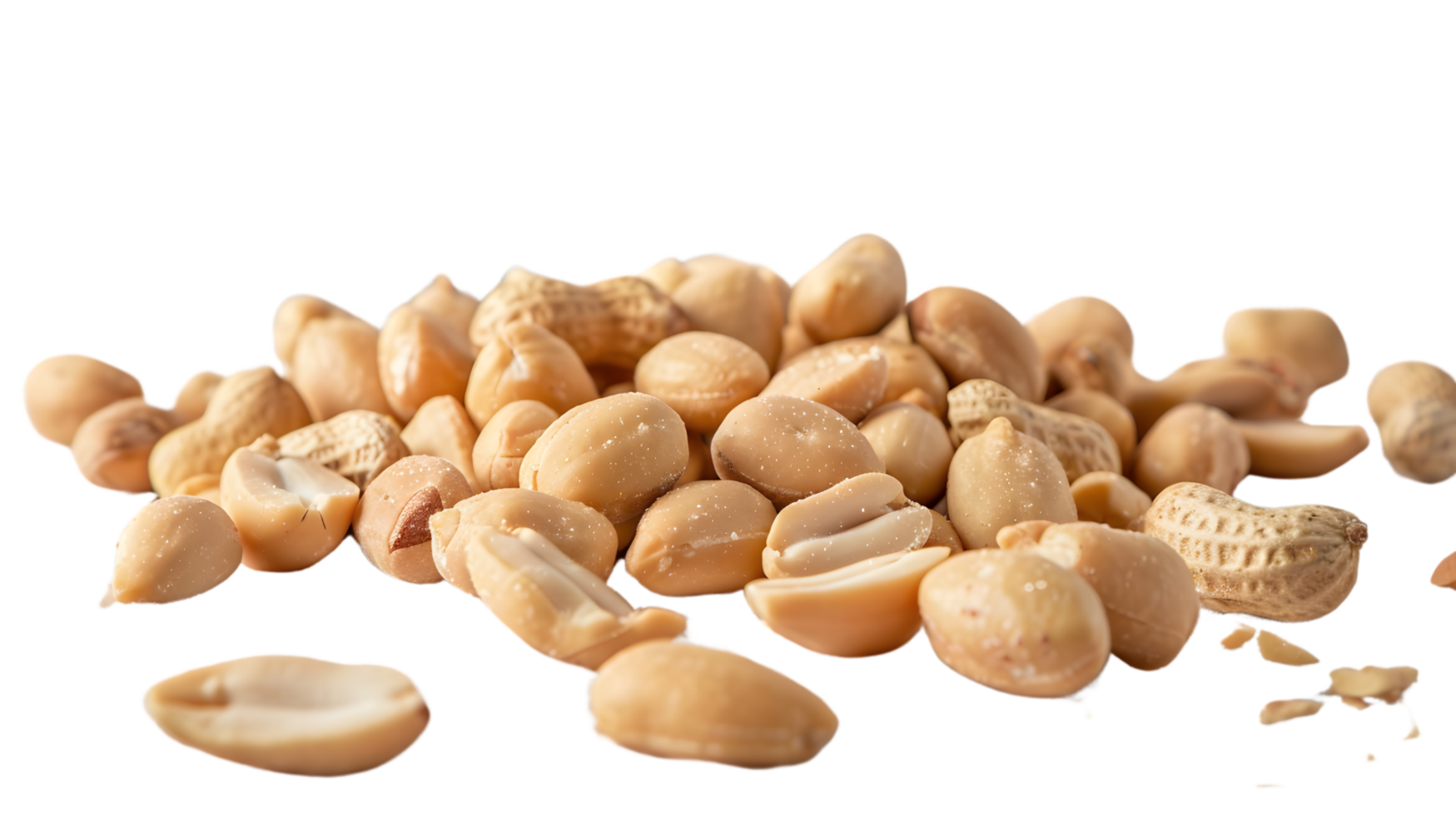 Heap of Freshly Shelled Nuts with Crisp Textures and Natural Colors Ideal for Culinary Health png