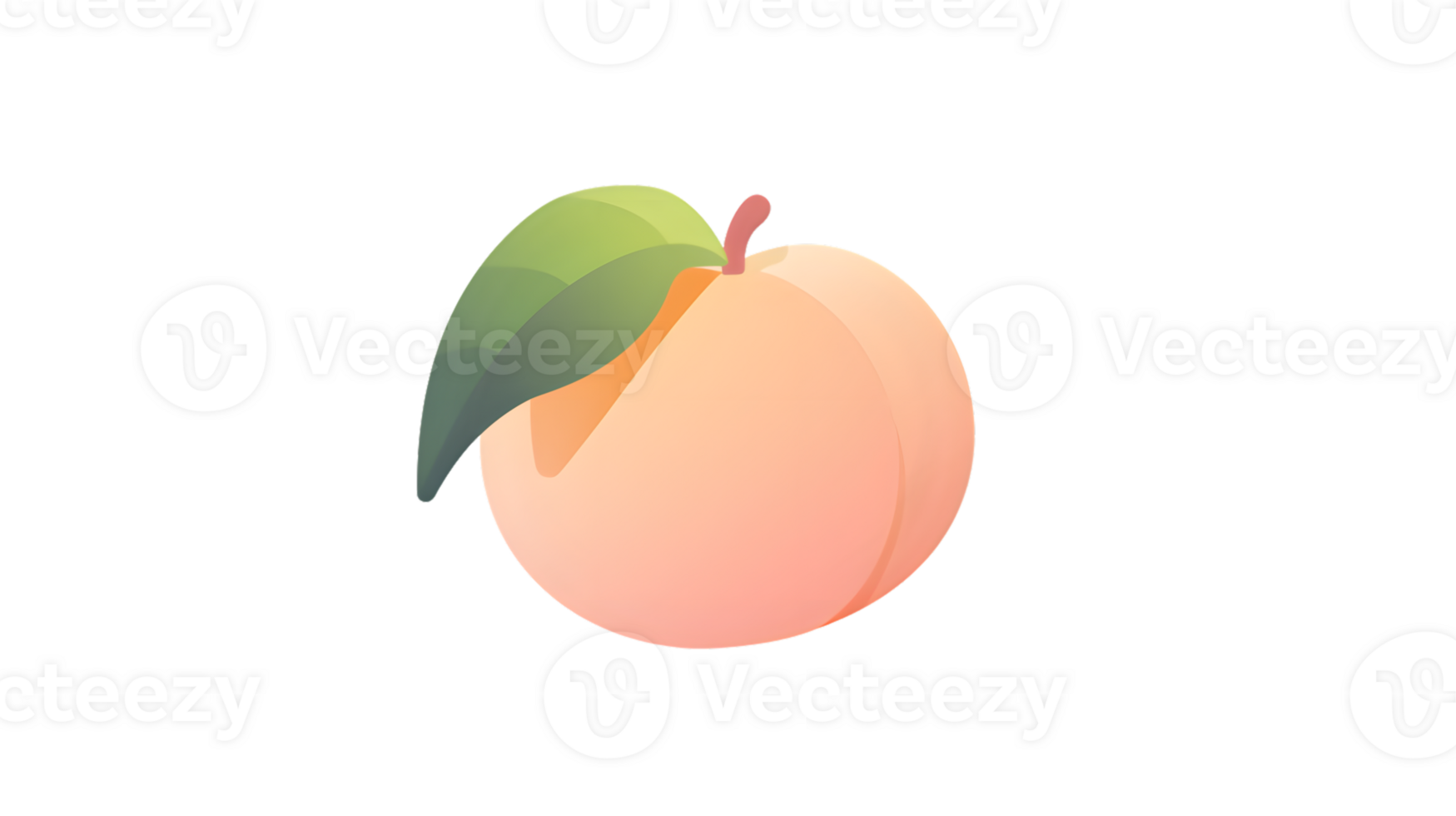 Juicy Peach with Vibrant Green Leaf A Fresh and Healthy Fruit Illustration for Culinary Nutri png