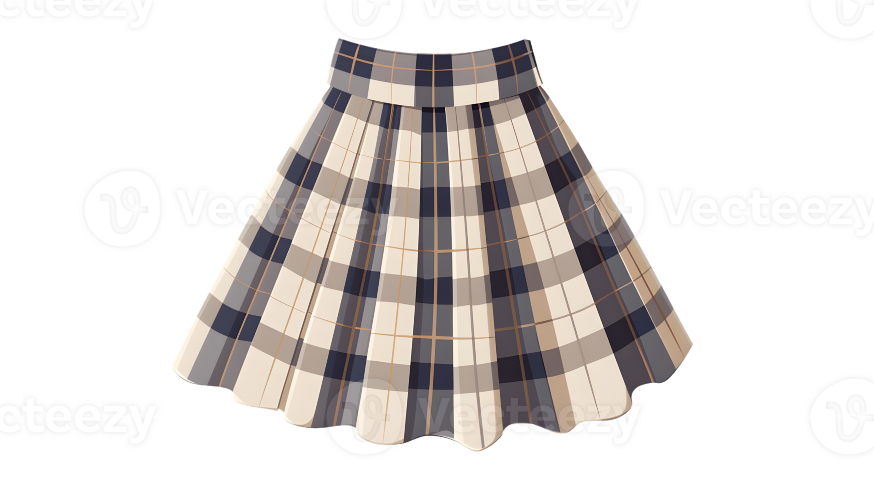 Plaid Skirt with Pleats A Classic and Stylish Design for Fashion School Uniforms or Casual W png