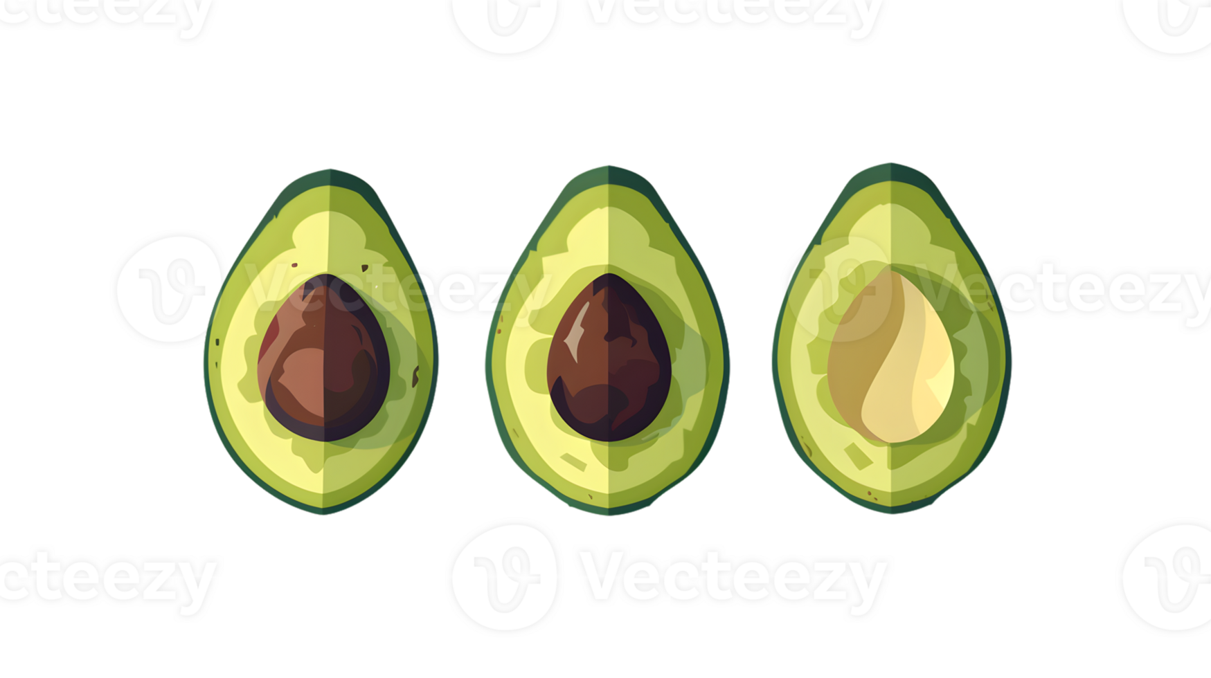 Three Halves of a Ripe Fruit with Seeds Illustration for Cooking Nutrition and Health Conten png