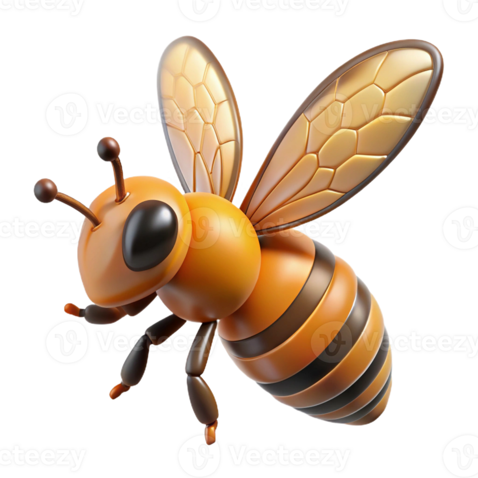 serene rustic Honeybee in flight premium png