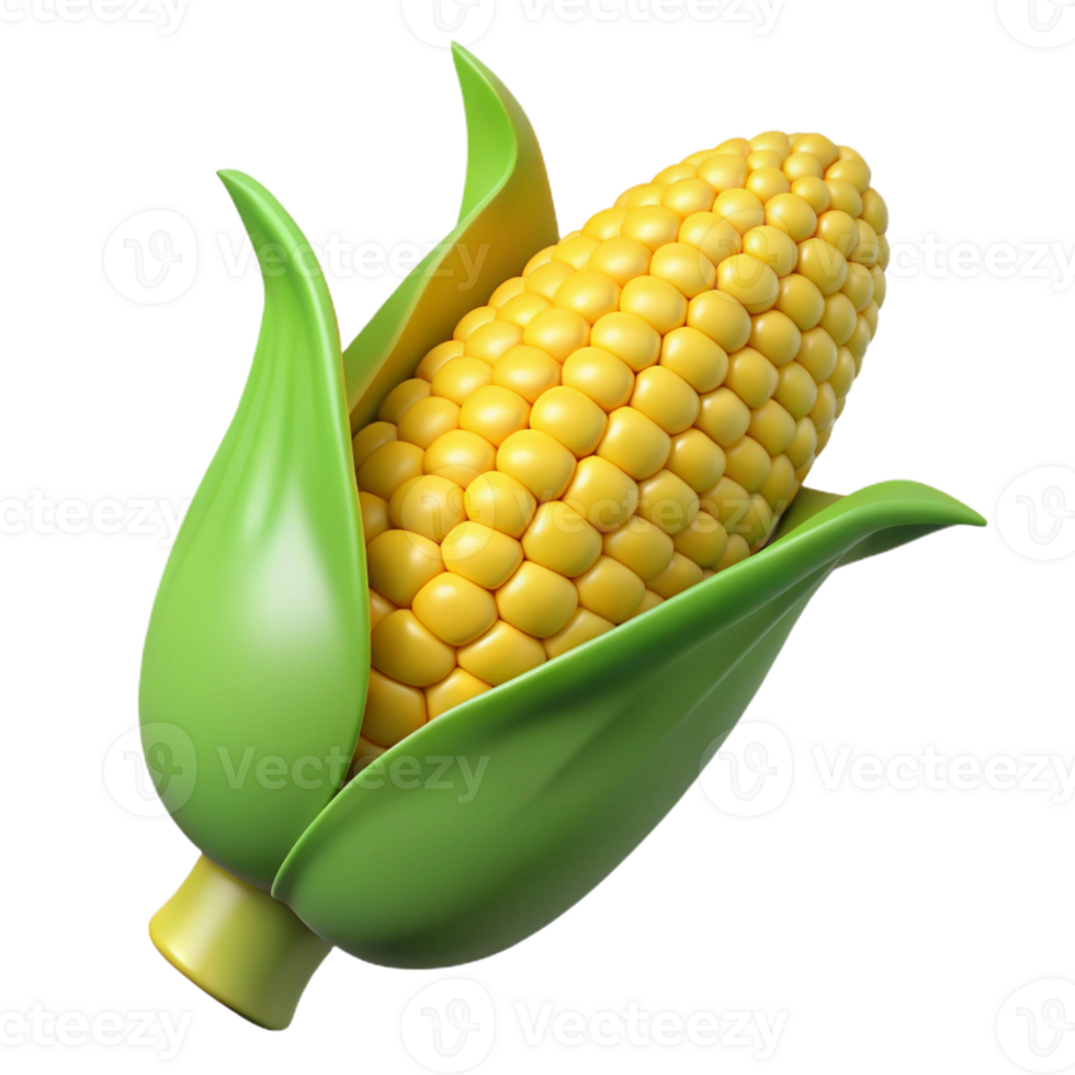 wonderful creative Single ear of sweetcorn, husked premium png