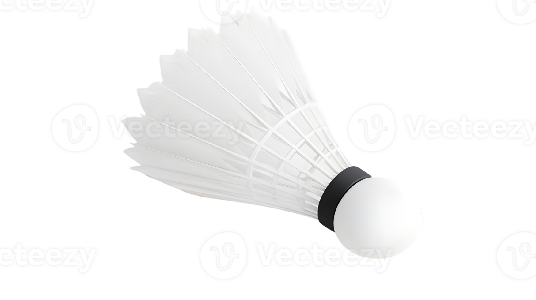 A white shuttlecock with detailed feathers perfect for sports and recreation imagery png