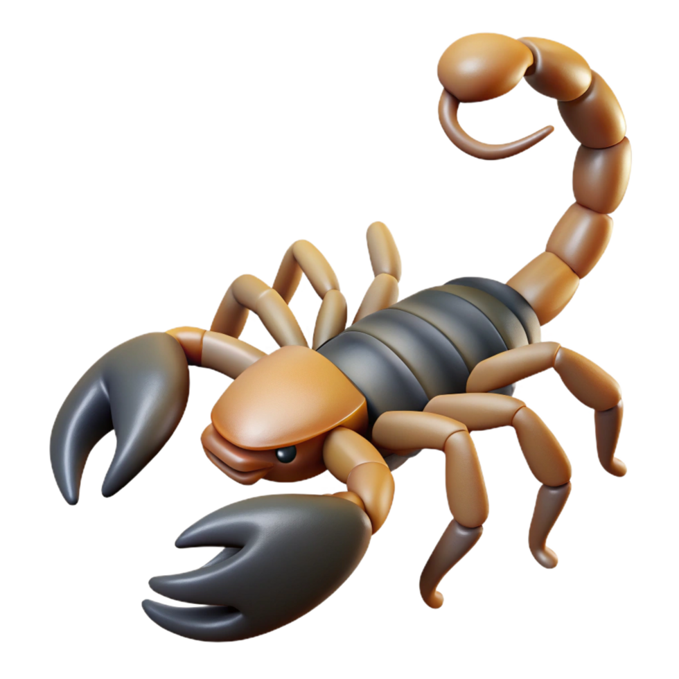impressive contemporary A scorpion with tail raised professional png