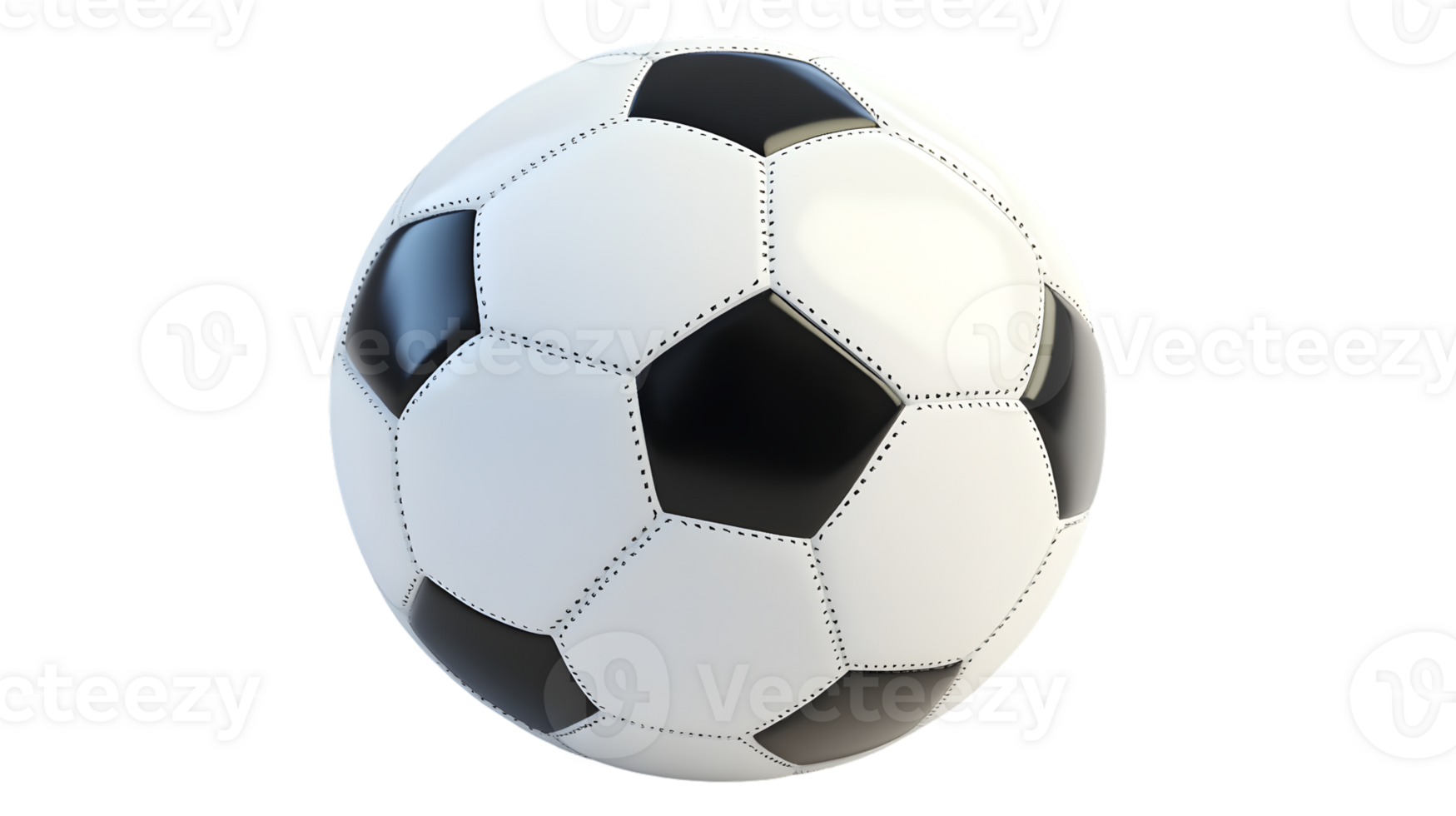 Classic Soccer Ball Design with Black and White Pentagons Ideal for Sports Graphics and Backgr png