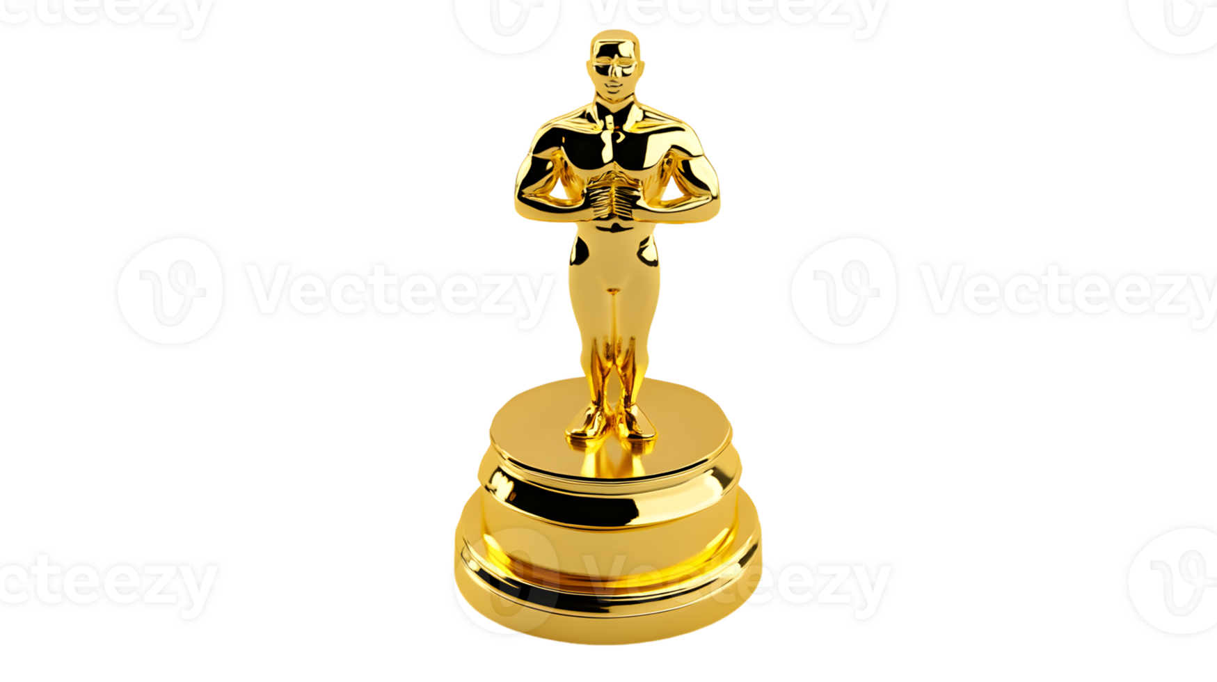 Golden Trophy Figure Standing Proudly on a Pedestal Shining Symbol of Achievement and Excellen png