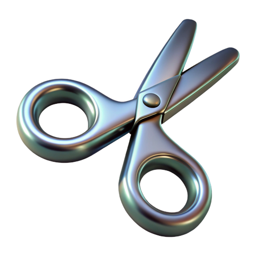 wonderful minimalist A pair of scissors, metallic high quality png