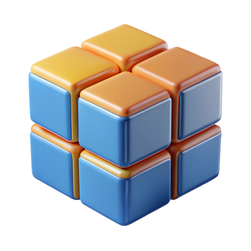 impressive traditional A Rubik's Cube, partially solved original png