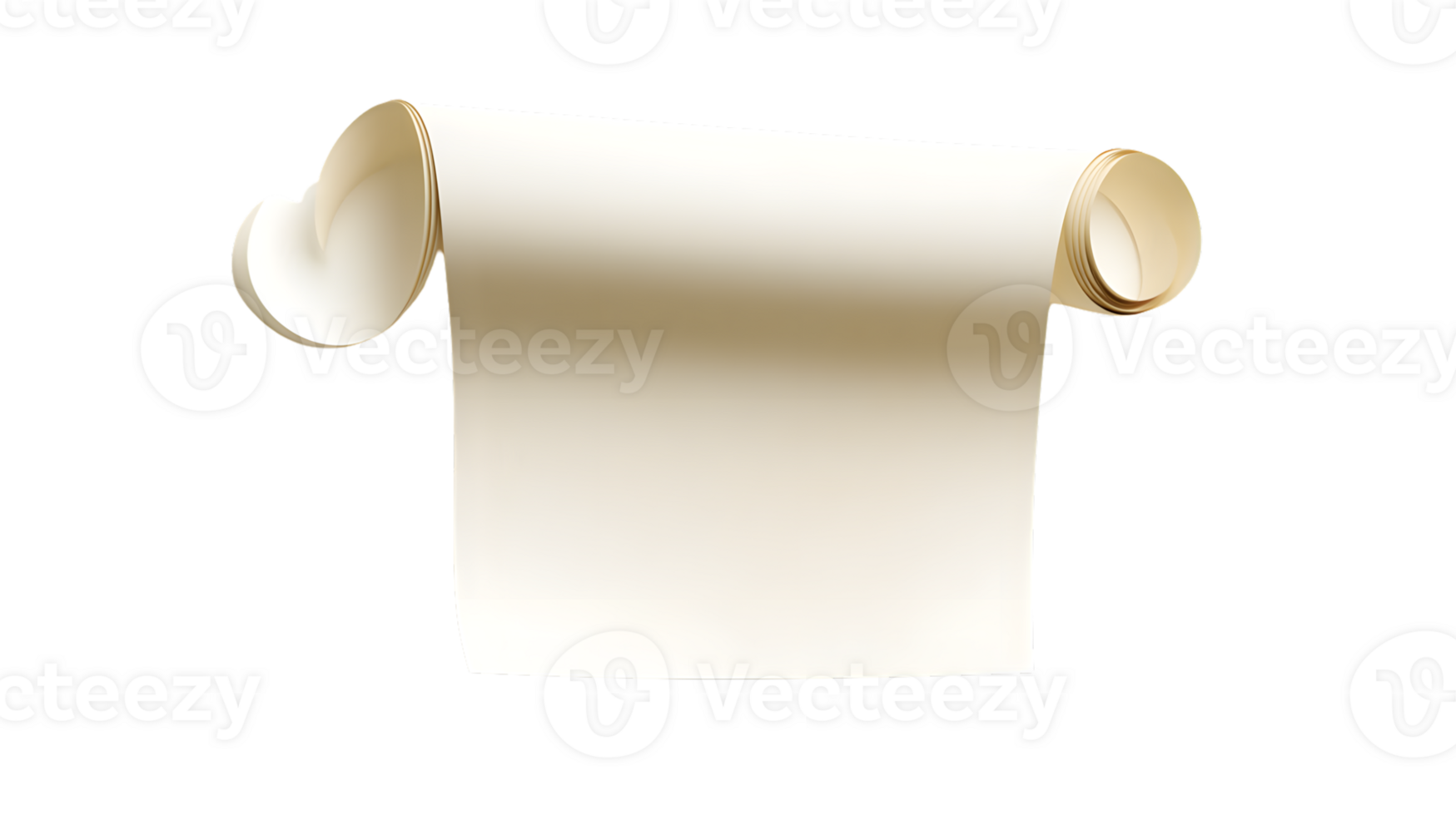 Unrolled Scroll with Blank Paper Vintage Parchment Design for Historical Documents and Certifi png