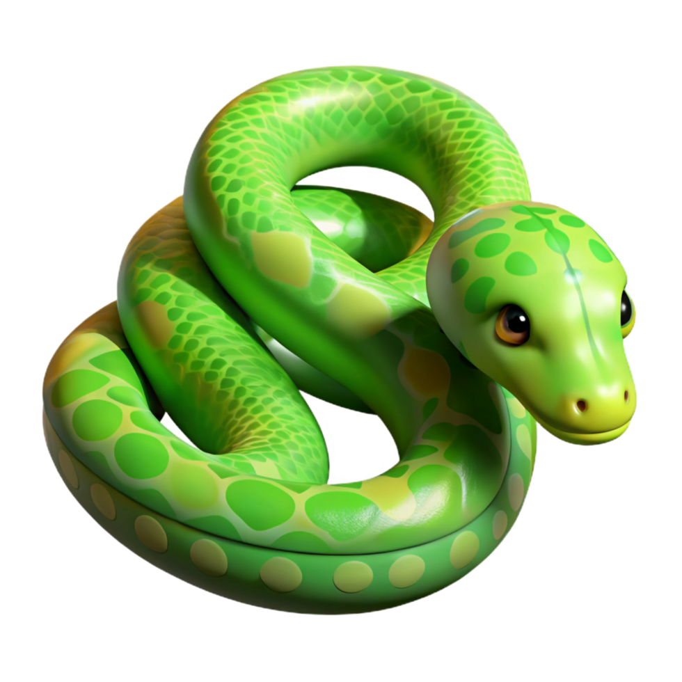 elegant artistic A slithering Green Tree Python, genuine png