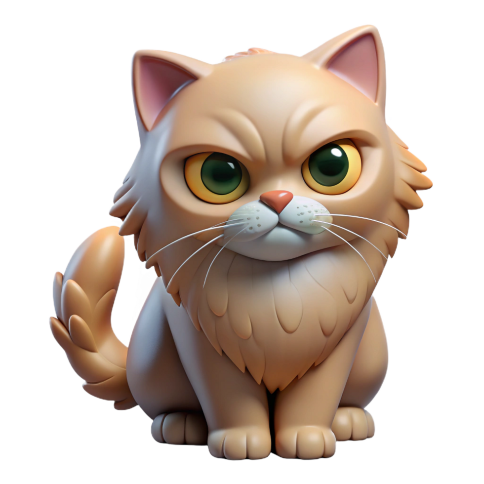 impressive modern A grumpy Persian cat, authentic png