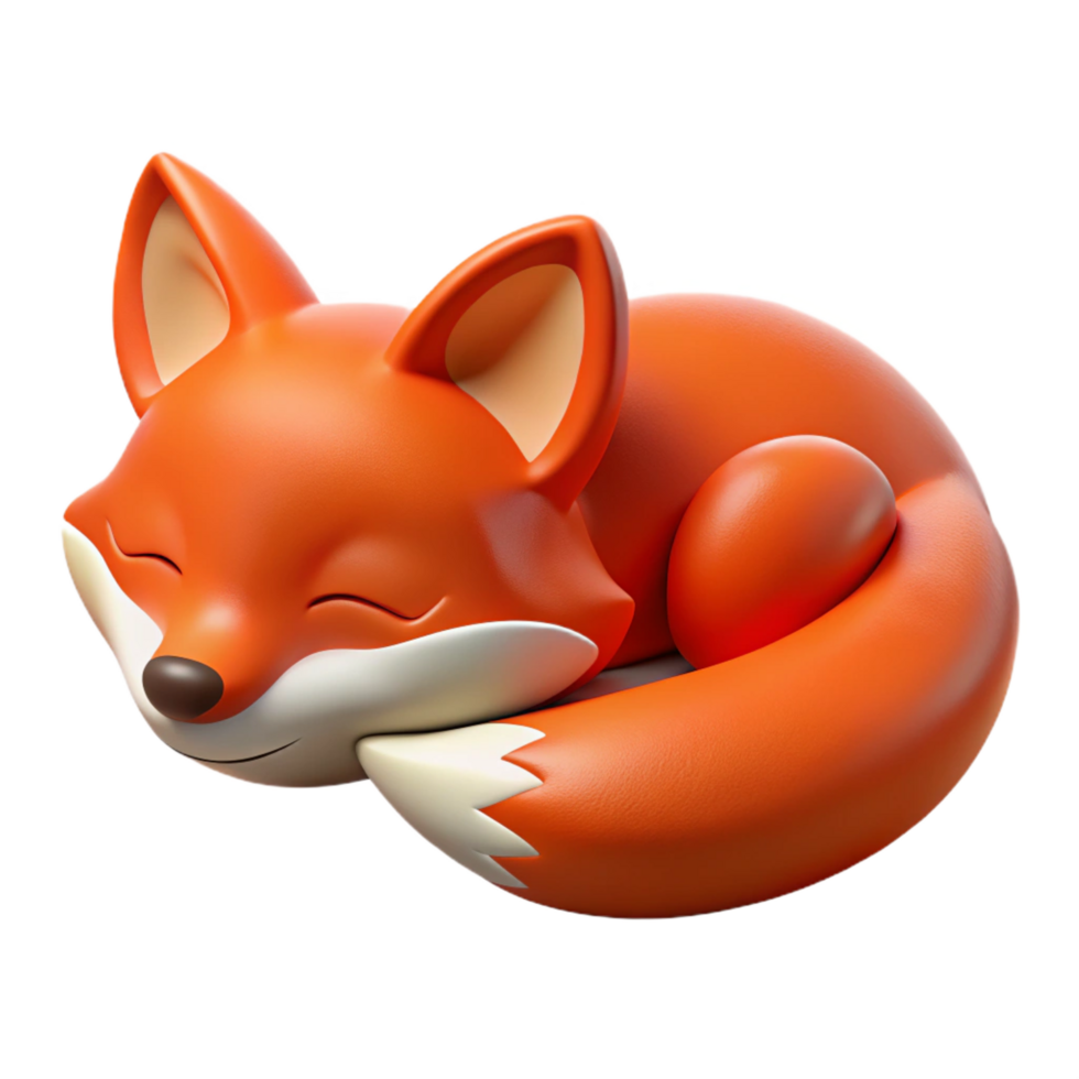 magnificent rustic A sleeping Red Fox, high quality png