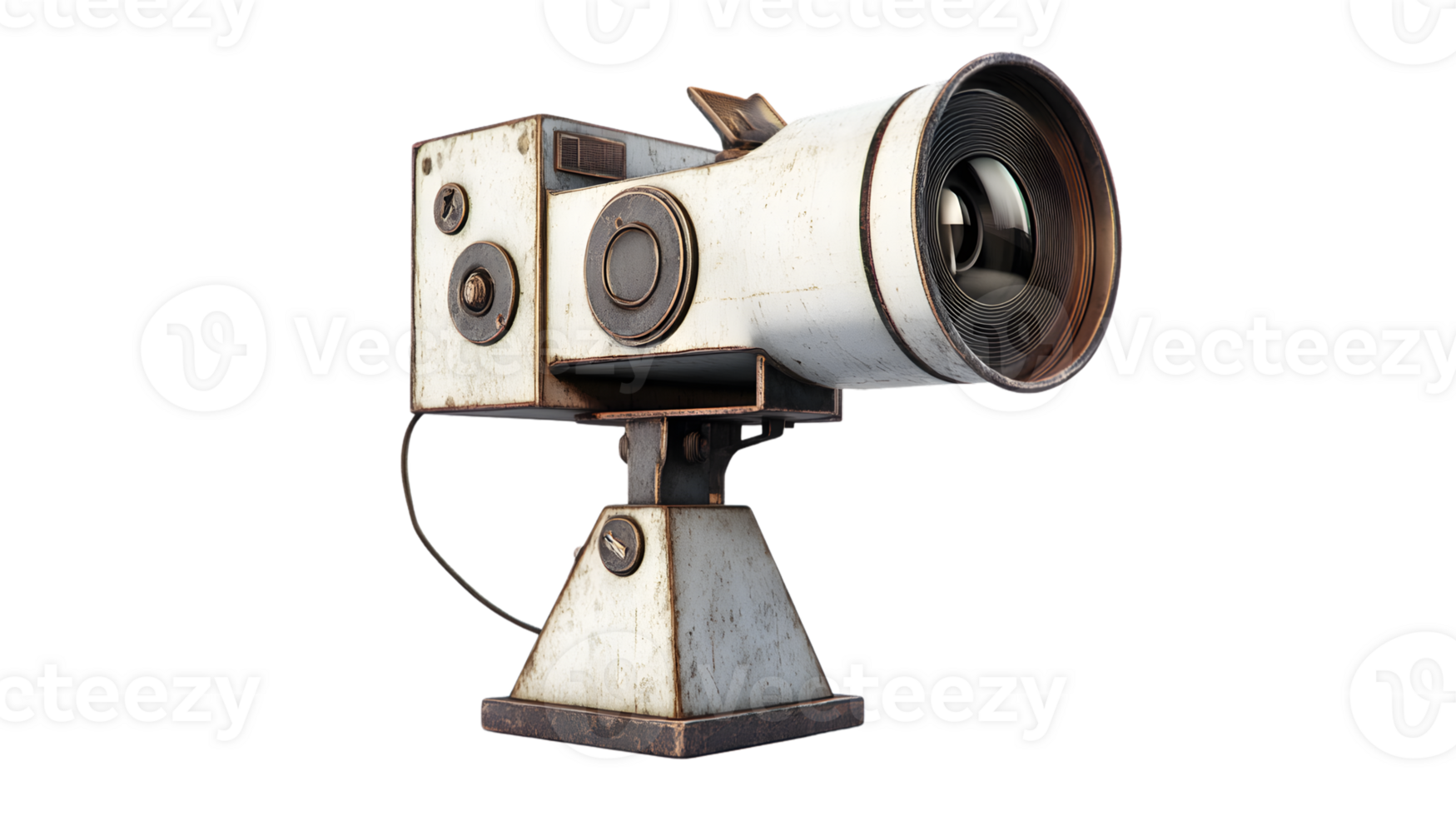 Vintagestyle camera with a large lens and tripod base ideal for retro photography enthusiasts png