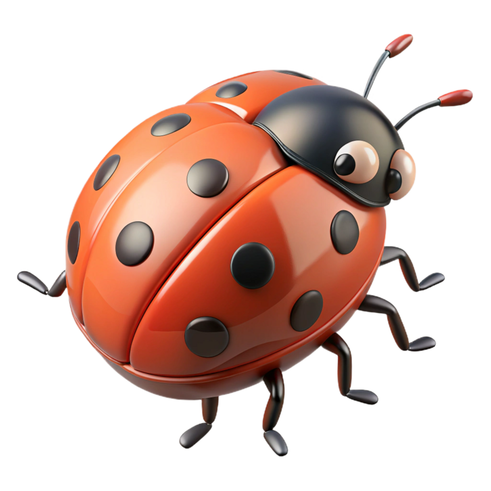wonderful creative A crawling Ladybug, high resolution png