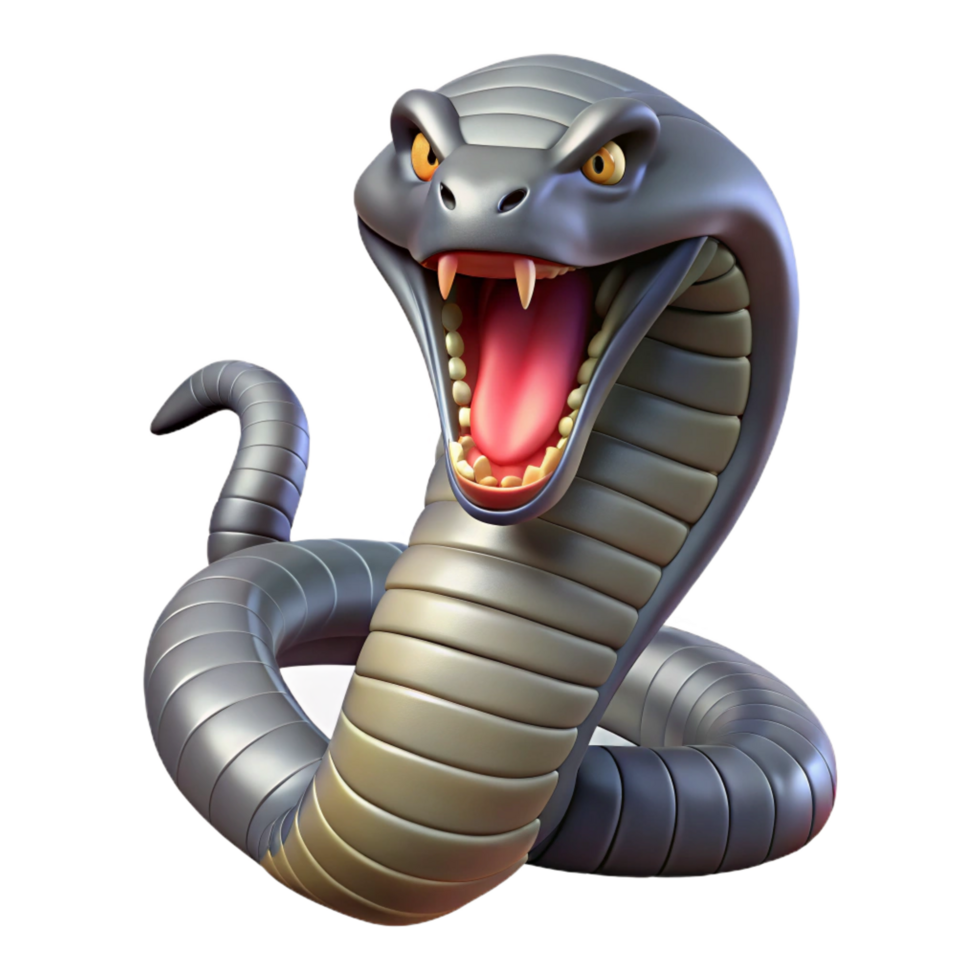 beautiful creative A hissing Cobra, high resolution png