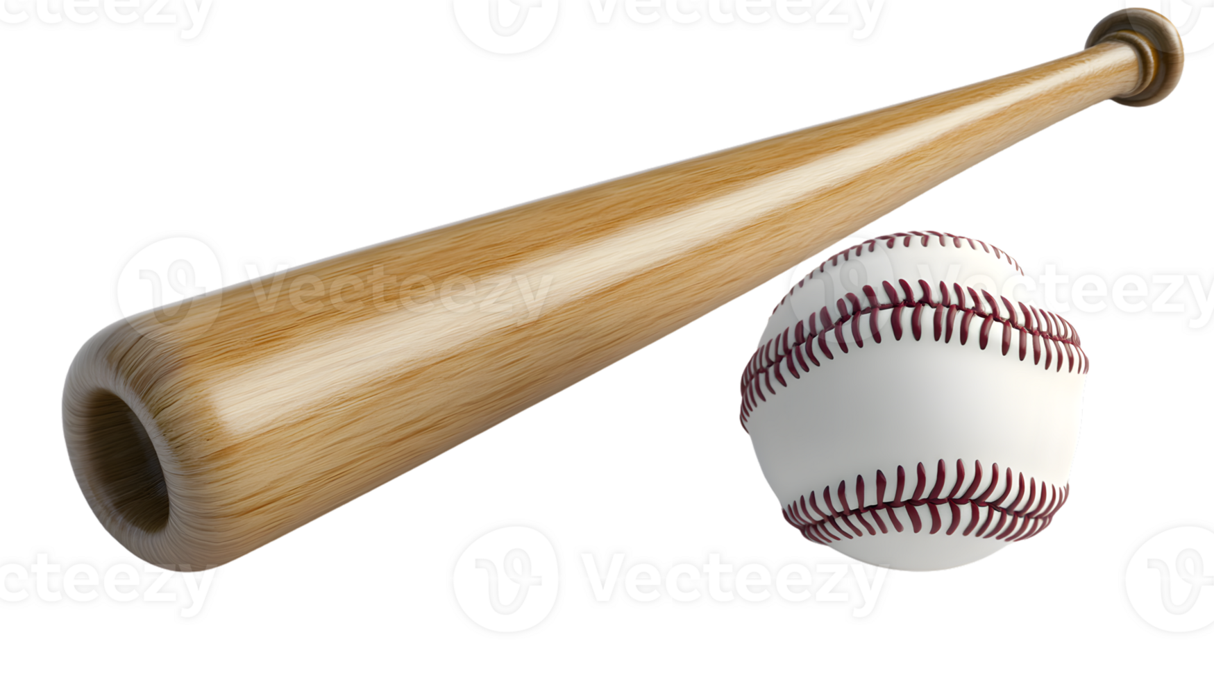 Wooden Baseball Bat and Ball Sport Equipment Game Graphic Design png