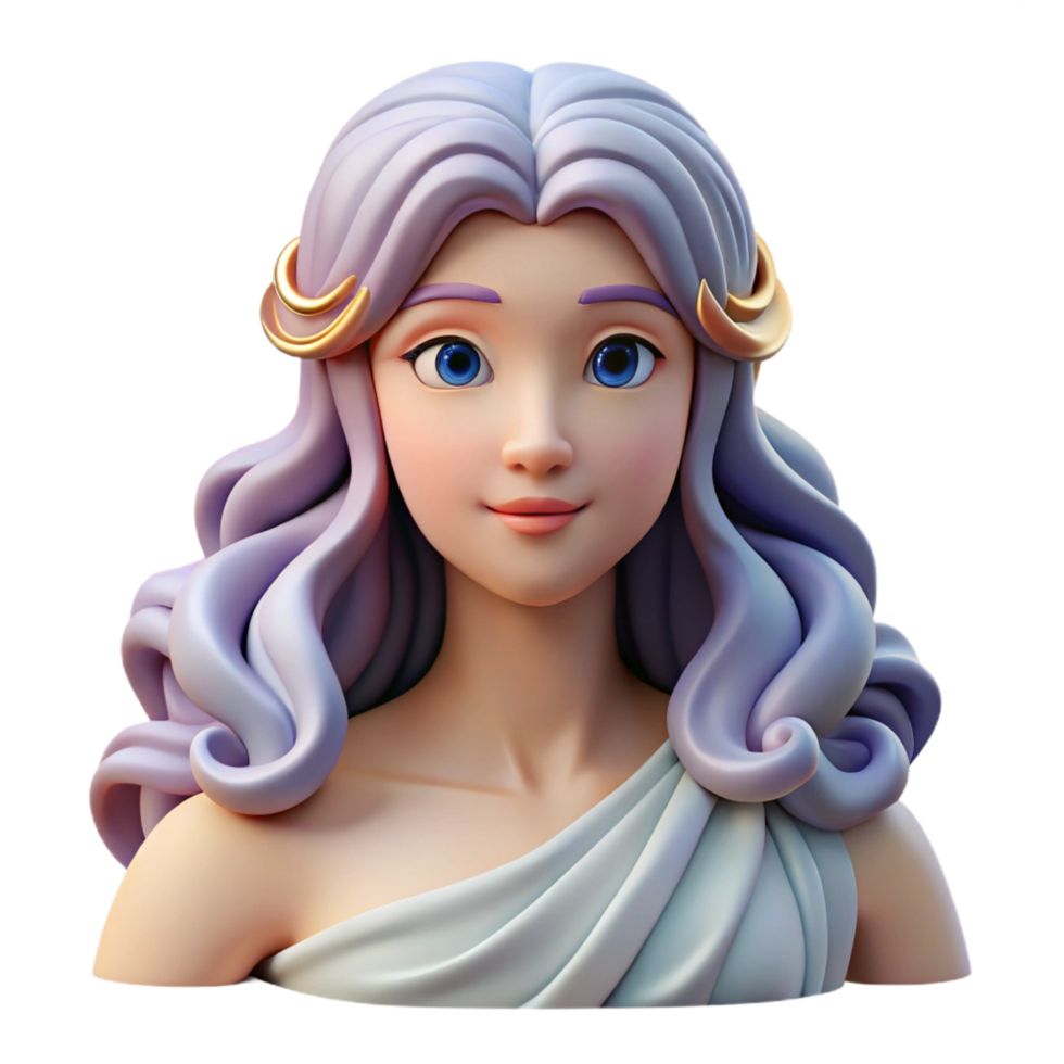 wonderful modern Aphrodite, Goddess of Love and Beauty, flowing hair, exclusive png