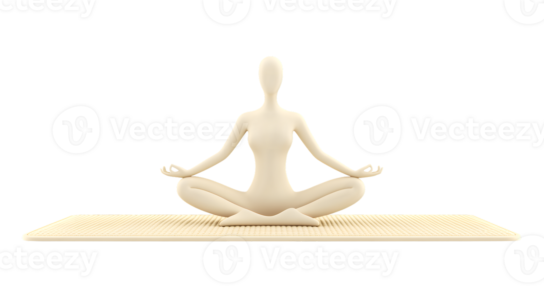 Yoga Pose for Meditation and Relaxation A Serene Figure in Lotus Position on a Mat png