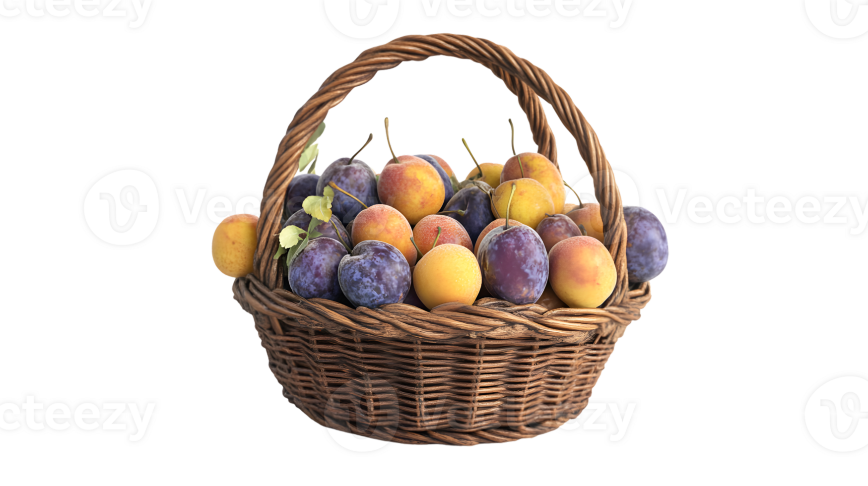 A basket brimming with fresh colorful fruits perfect for culinary and decorative uses png