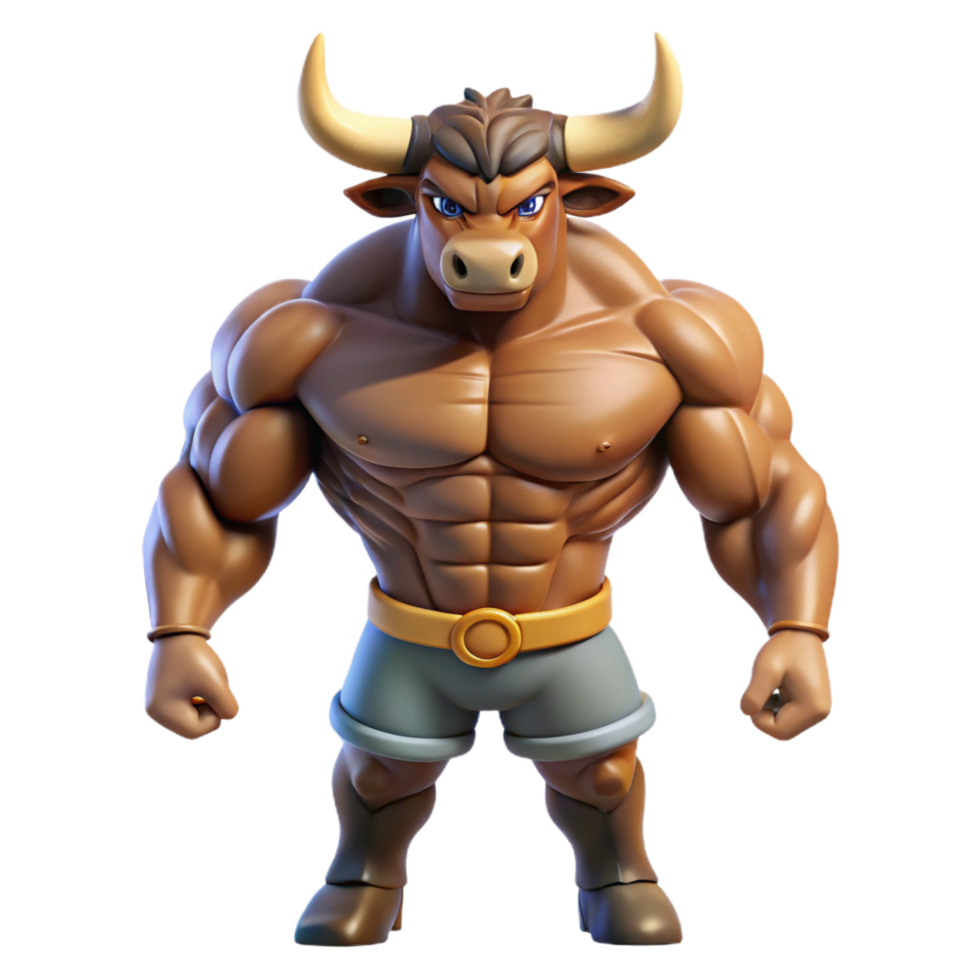 stunning rustic Minotaur, half-bull, half-man, muscular, high resolution png