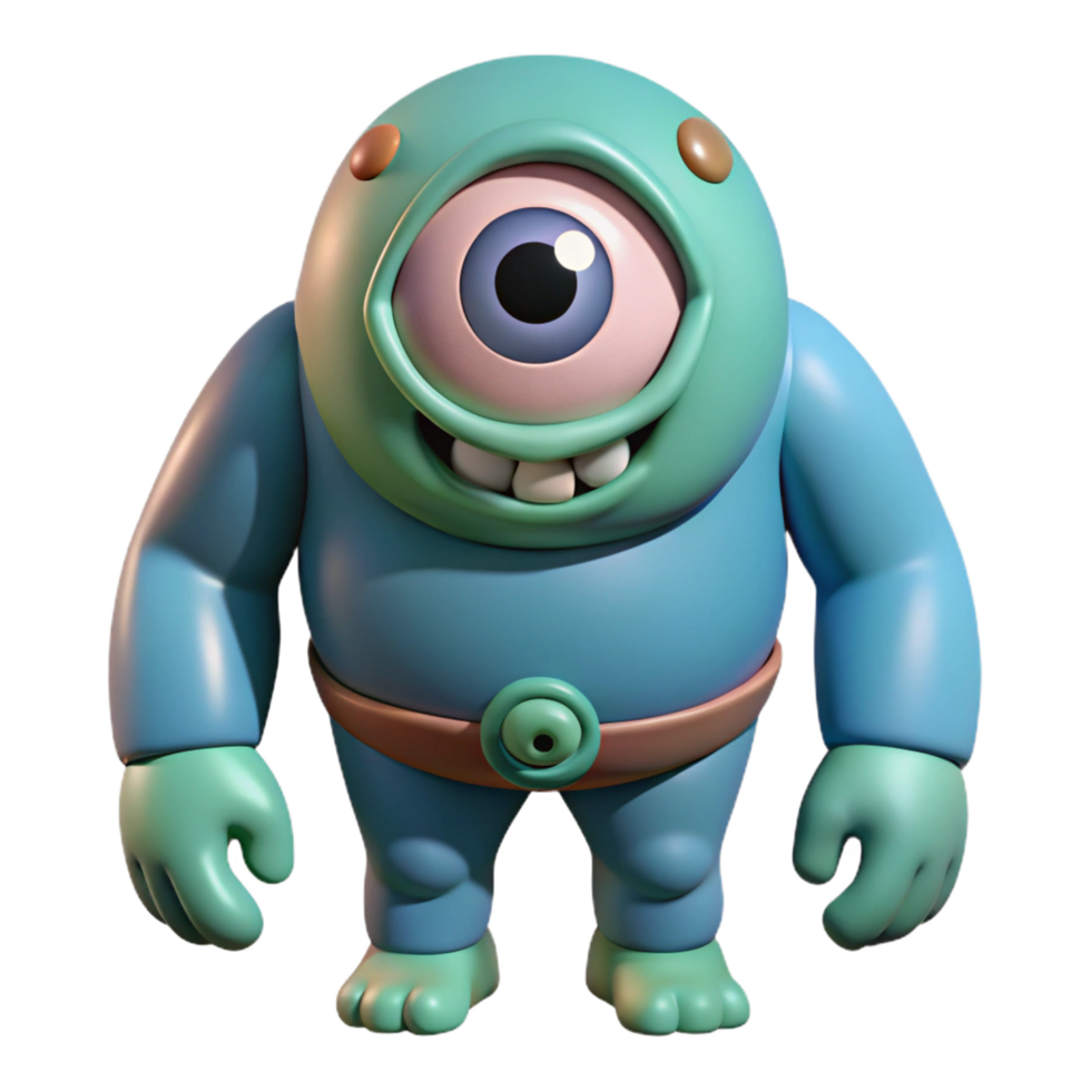 dramatic modern Cyclops, one-eyed giant, fierce, high resolution png