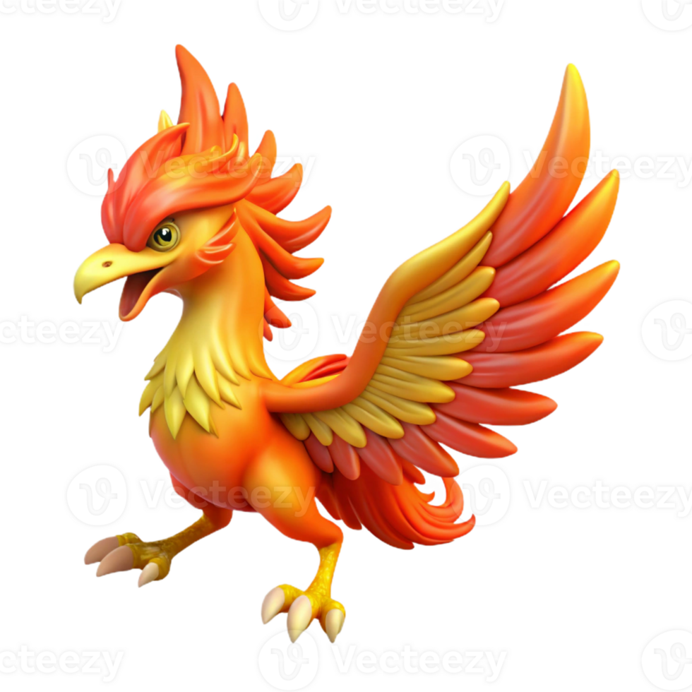 impressive abstract Phoenix, mythical firebird, flames, exclusive png