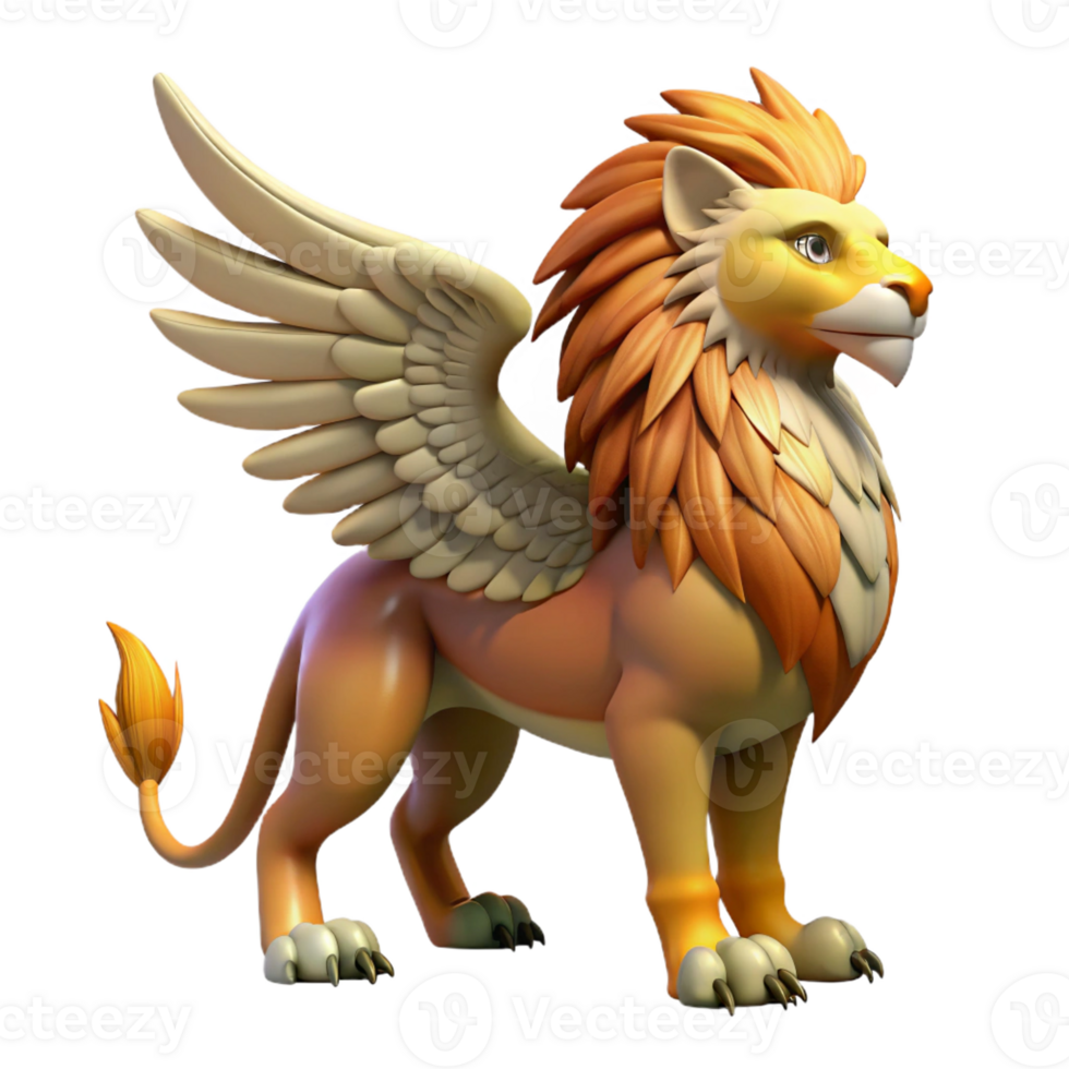 vibrant traditional Griffin, eagle-lion hybrid, majestic, authentic png